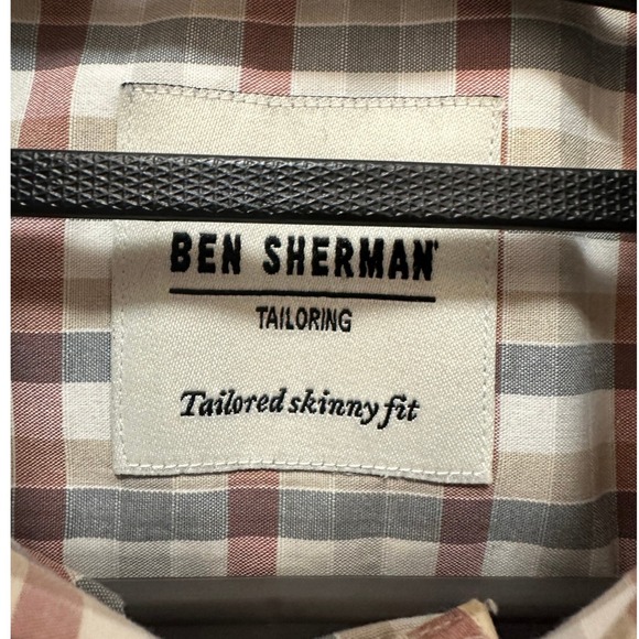 Ben Sherman Tailoring Men's Long Sleeve Button Down Shirt Tailored Skinny Fit - Picture 4 of 9